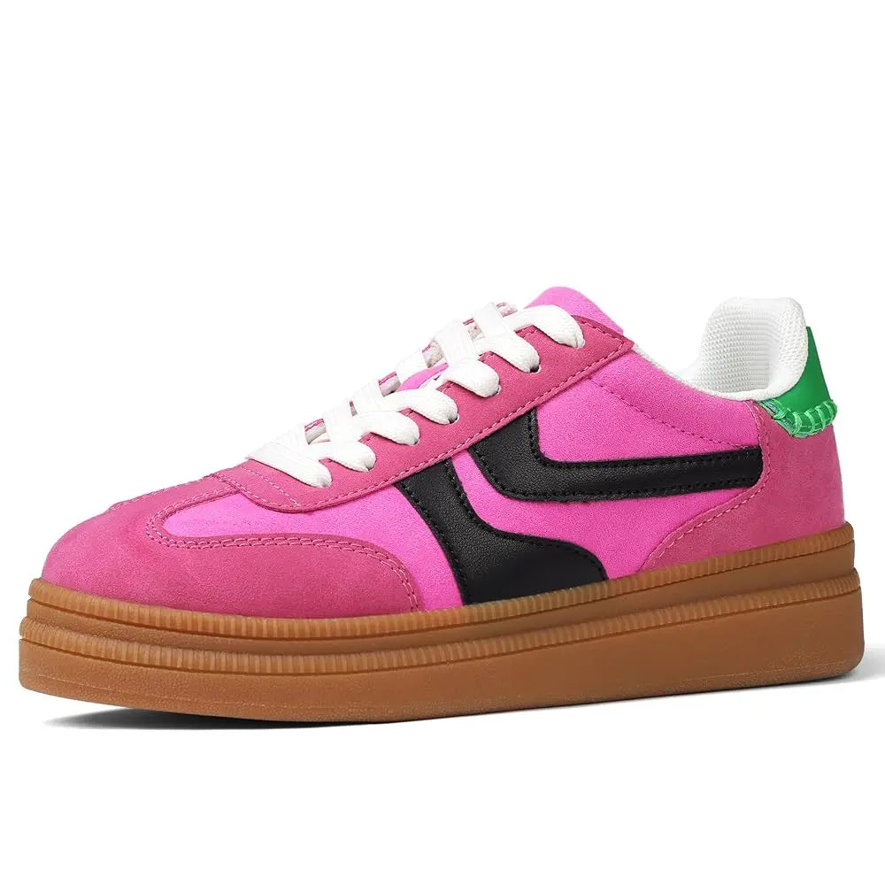 CYNLLIO Womens Fashion Platform Sneakers round Toe Chunky Wedge Thick Sole Pull on Lace up Comfy Casual Sports Tennis Working Outing Dating Holiday Dress Daily Summer Shoes