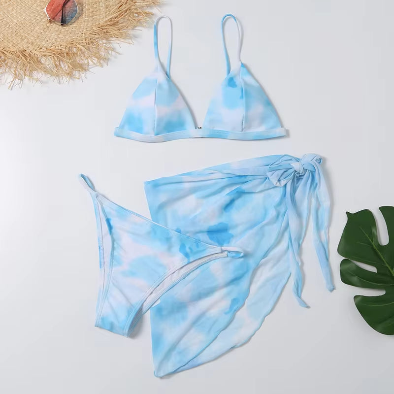 Sexy Marble Print Bikini 2026 Women Push up Bra Underwire 3 Piece Swimsuit Brazilian Beach Bathing Suit Swimwear Swimming Suits
